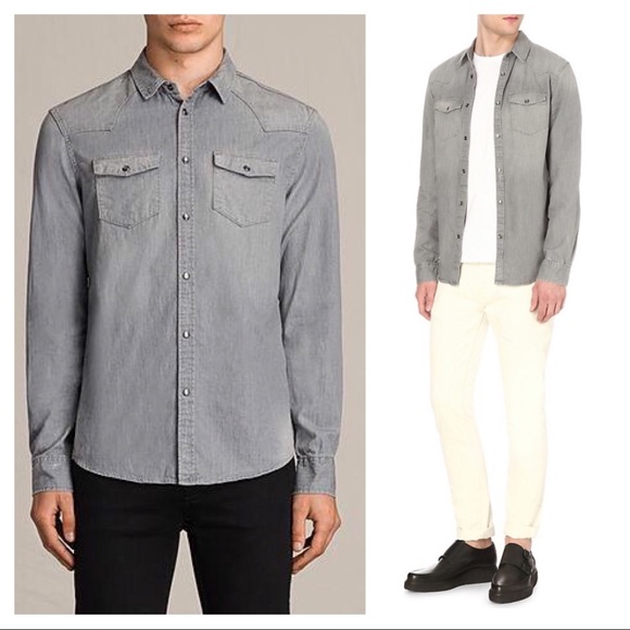 all saints denim shirt